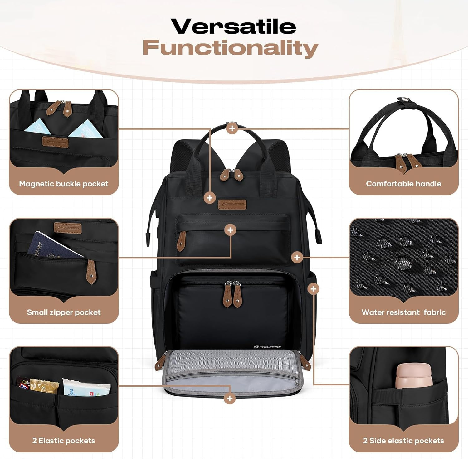 Versatile Travel Backpack with Insulated Lunch Box for 15.6-17.3″ Laptops