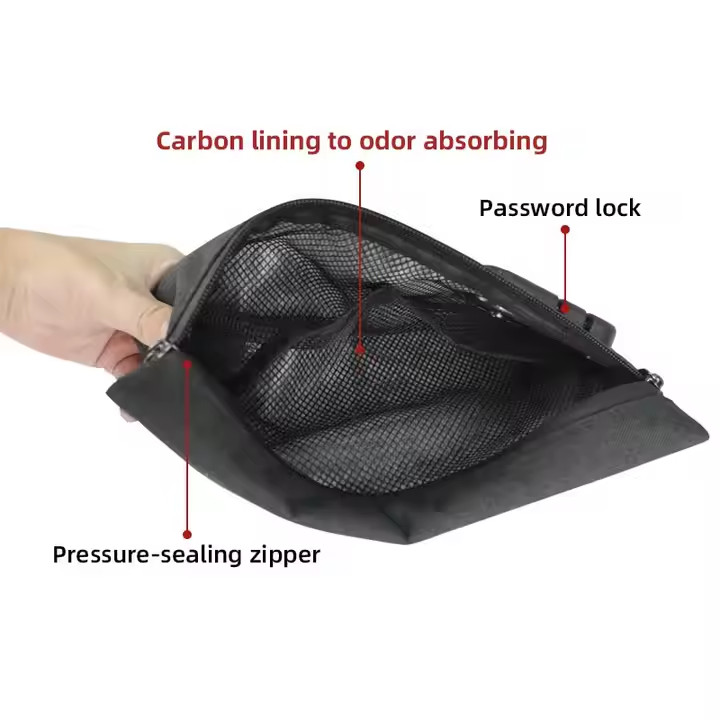Pack Science Smell Proof Carbon Lined Pouch Locking Odor Less Stash Pack