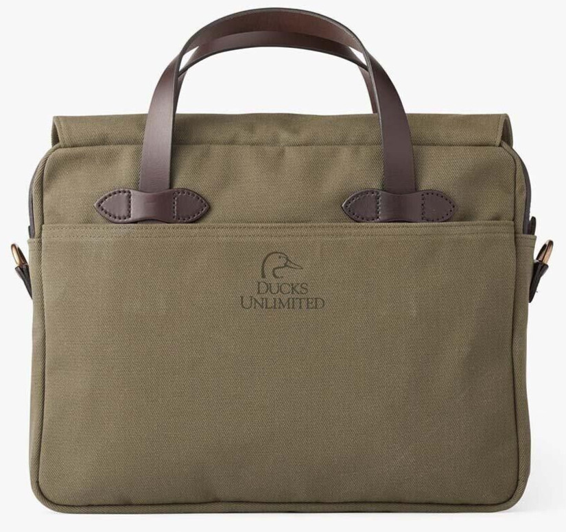 Filson x Ducks Unlimited Original Briefcase Otter Olive Rugged Twill NWT