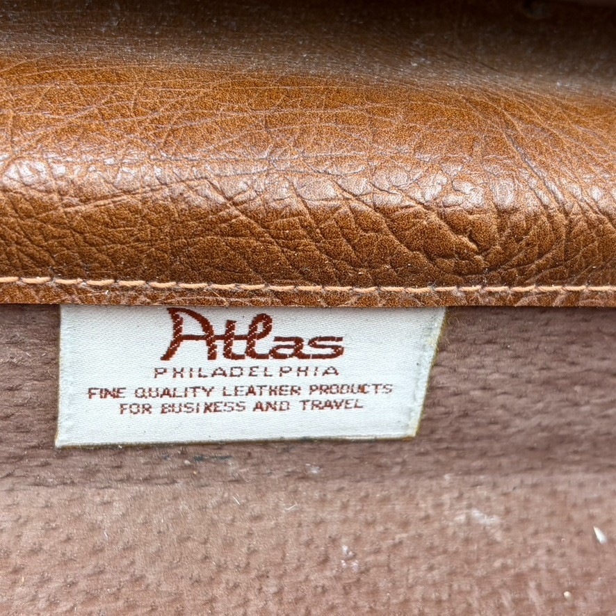 Vintage ATLAS Brown Ta Full Quill Ostrich Attaché Briefcase Amiet Locks w/ Combo