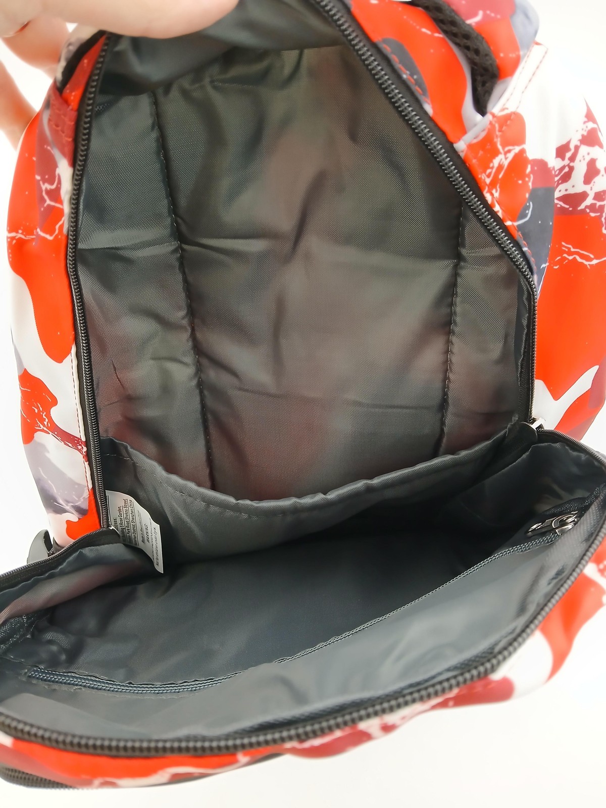 Camo Backpack Red Gray Black White Multi Pocket Laptop Sleeve School Bag