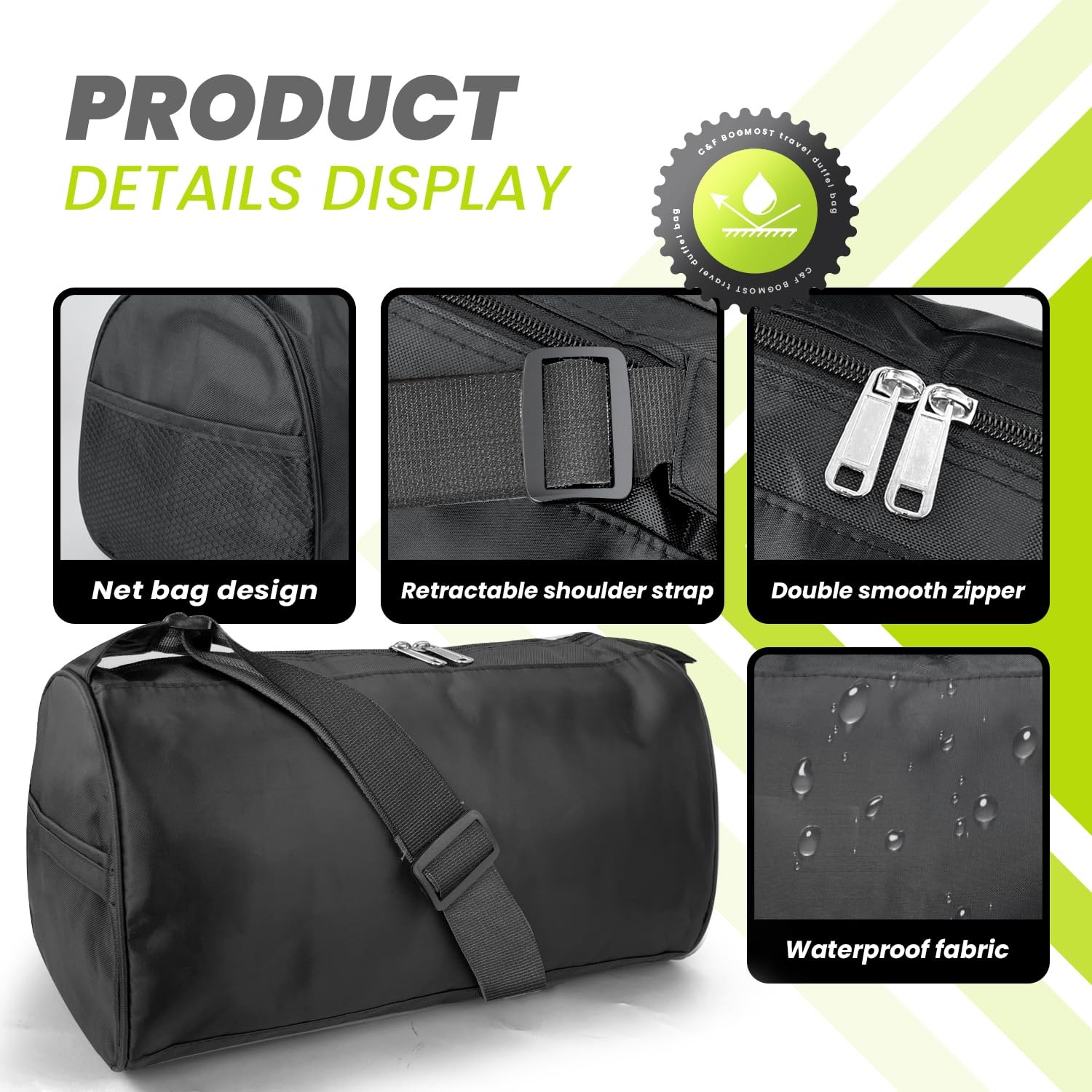 Small Travel Duffel Bag Foldable Waterproof Gym Bag for Gym Beach Swim Bag Men W