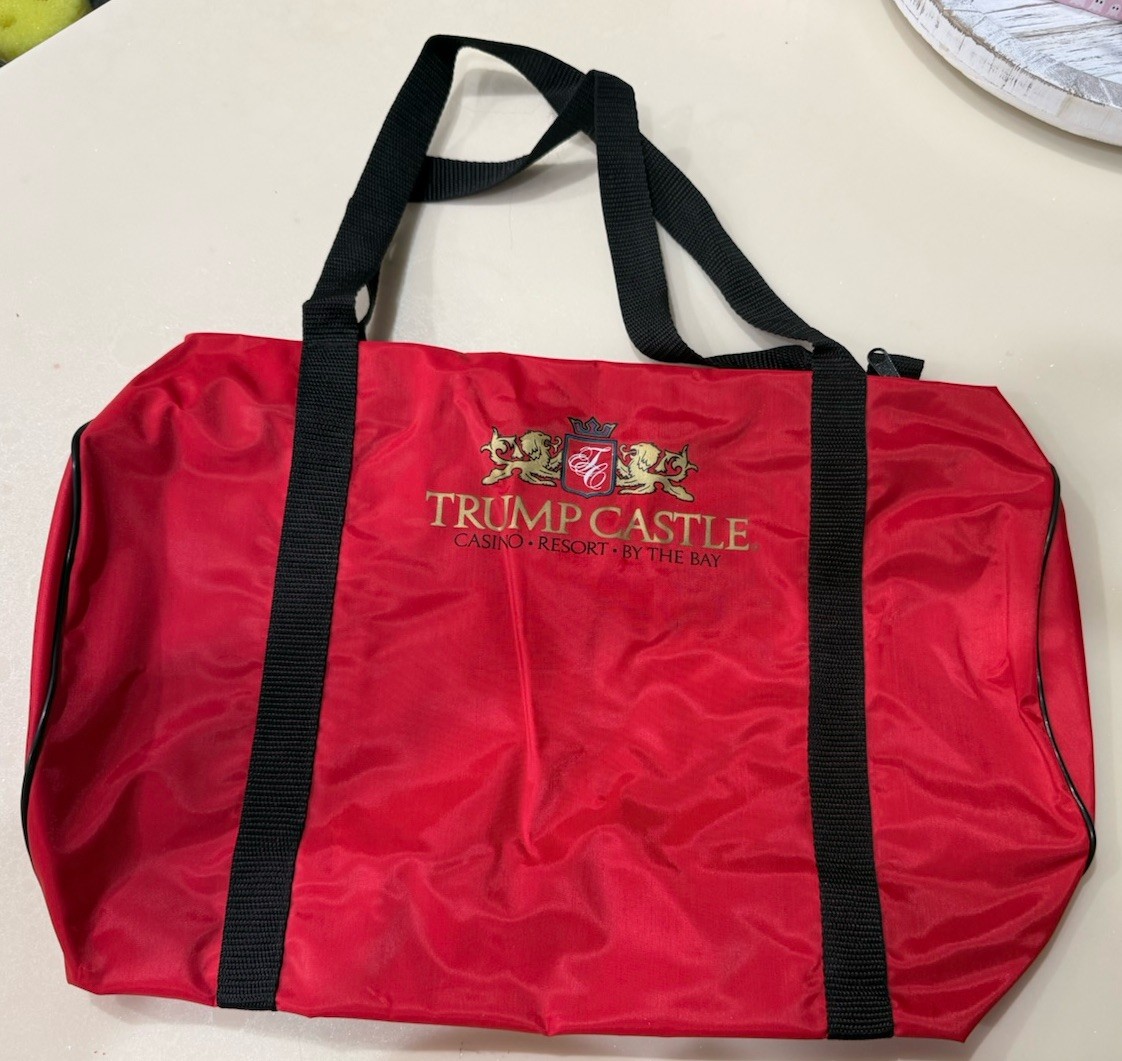 🏰 Vintage Trump Castle Casino Resort Tote Bag Red RARE Atlantic City NEW