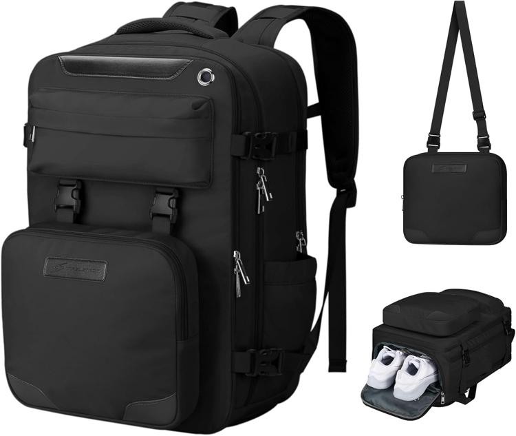 Maelstrom Travel Backpack, 2 in 1 Crossbody Bag Fits 17.3 In Laptop, 26L Work Ba