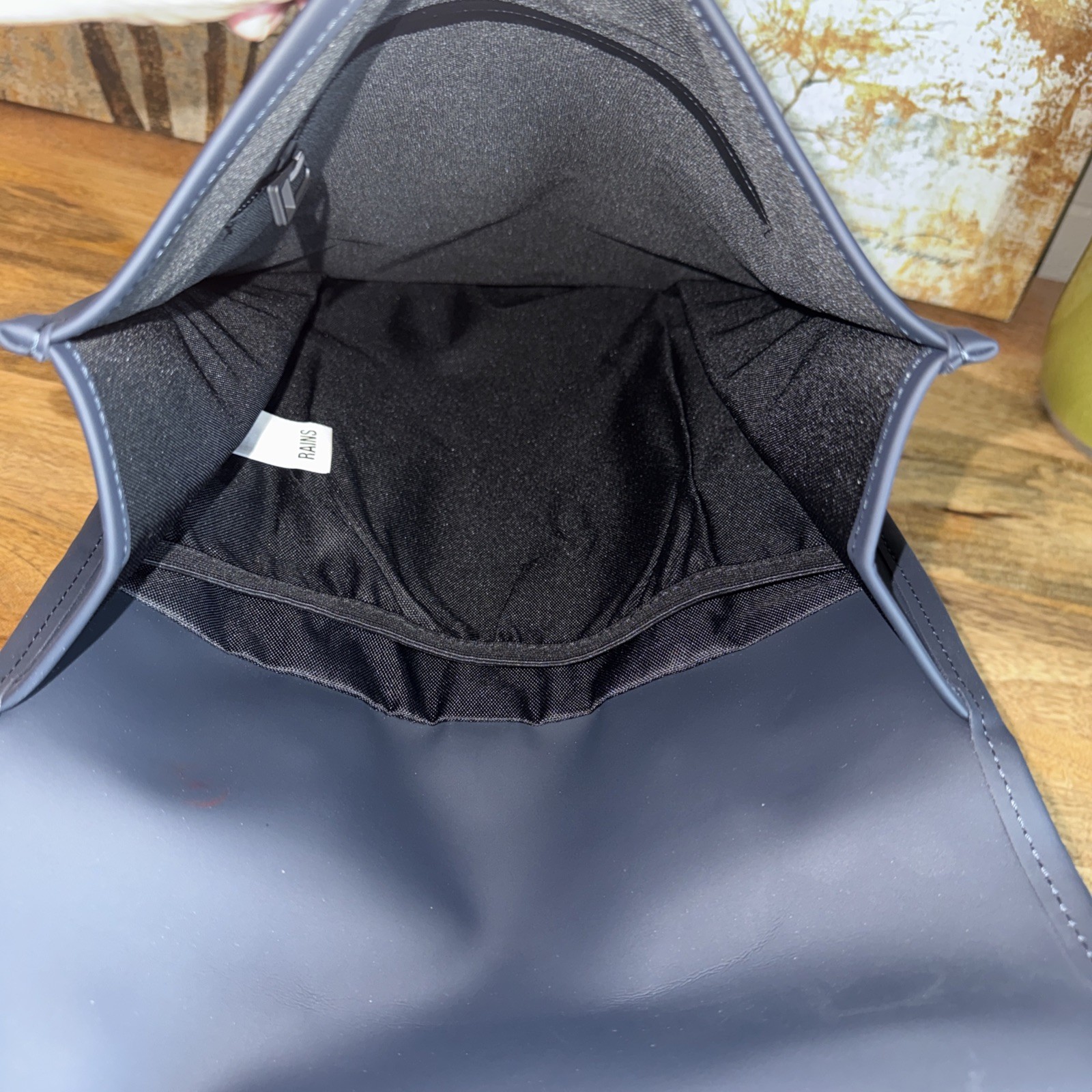 RAINS NWOT Backpack Waterproof Matte Navy Blue Work School Computer Backpack