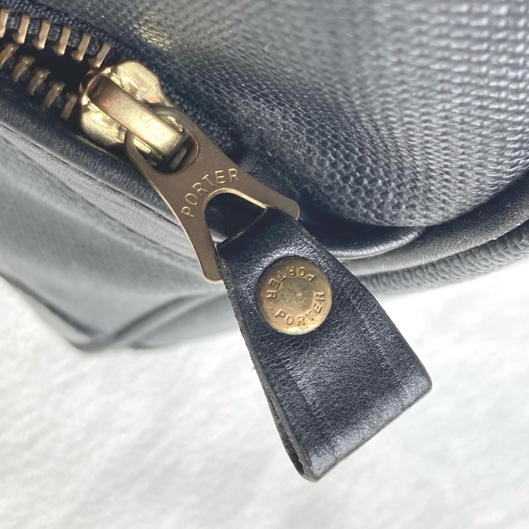 Authentic Porter Yoshida Leather Backpack Black Gold Hardware 37cm Discontinued