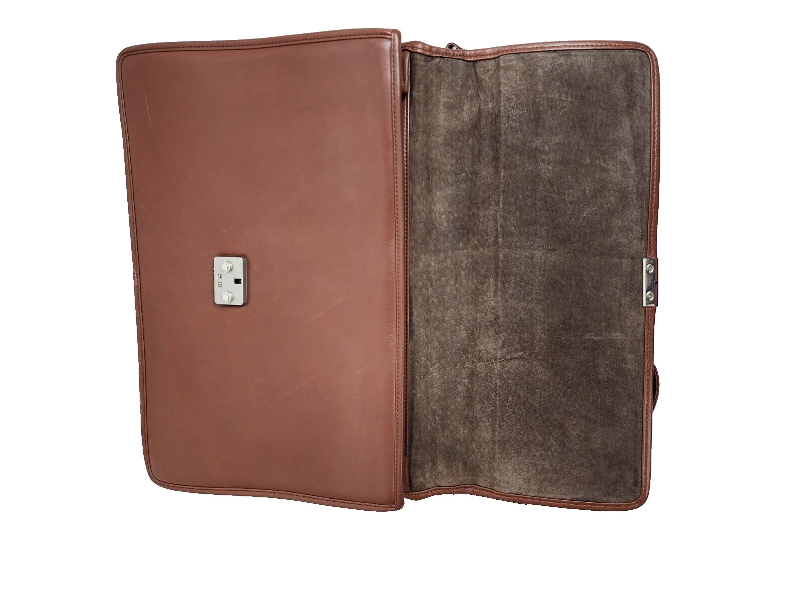 DeBon Saddle River Collection Leather Briefcase Messenger Bag With Number Lock