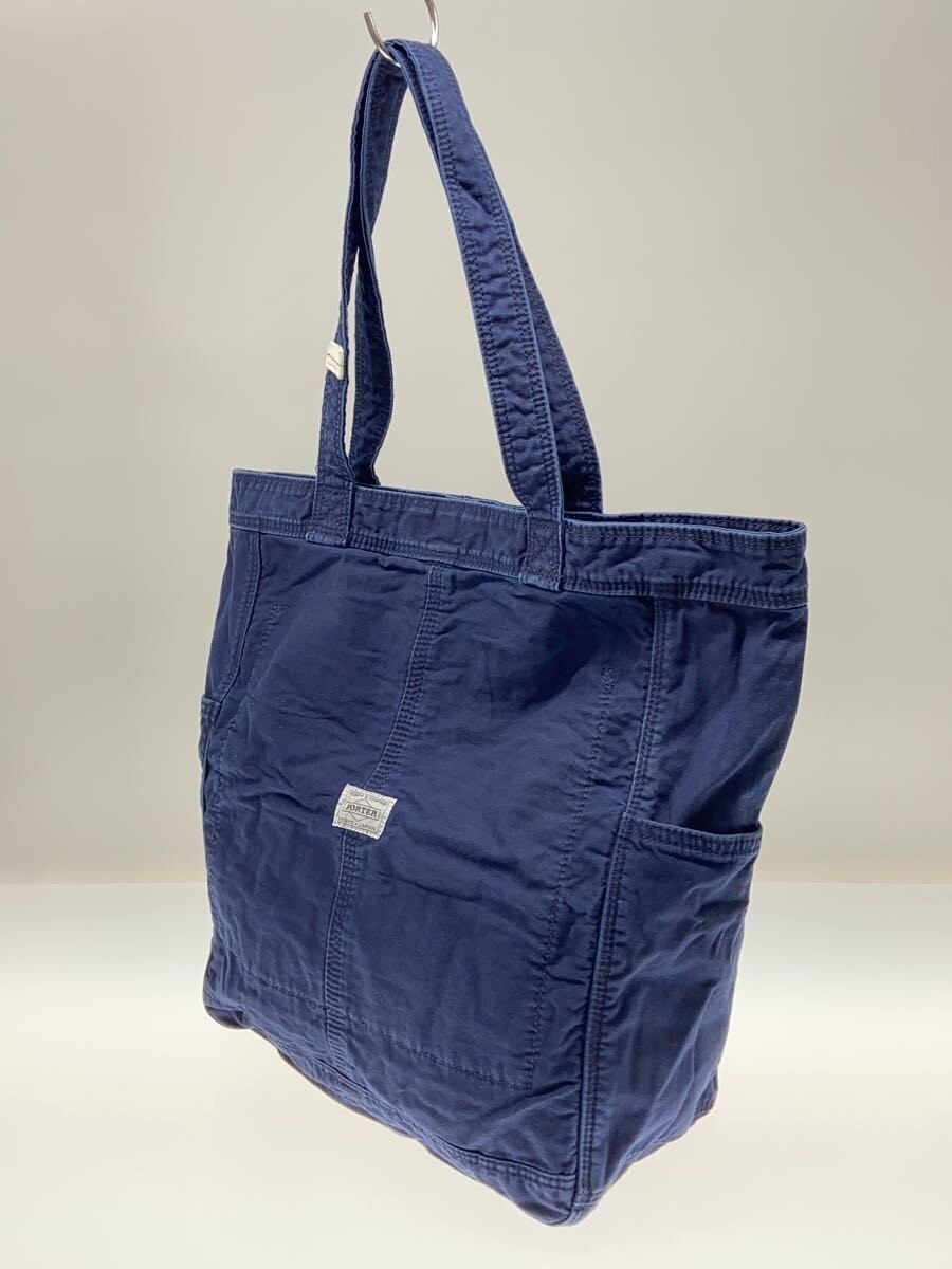 Authentic PORTER Deep Blue Navy Tote Bag 14cm Depth 37cm Height Adjustable Width