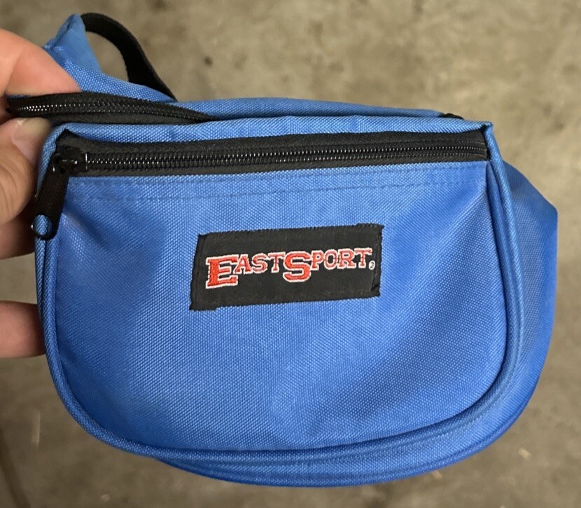 Vtg EastSport Fanny Pack Waist Hip Belt Blue 1 Small Faded Flaw See Picture