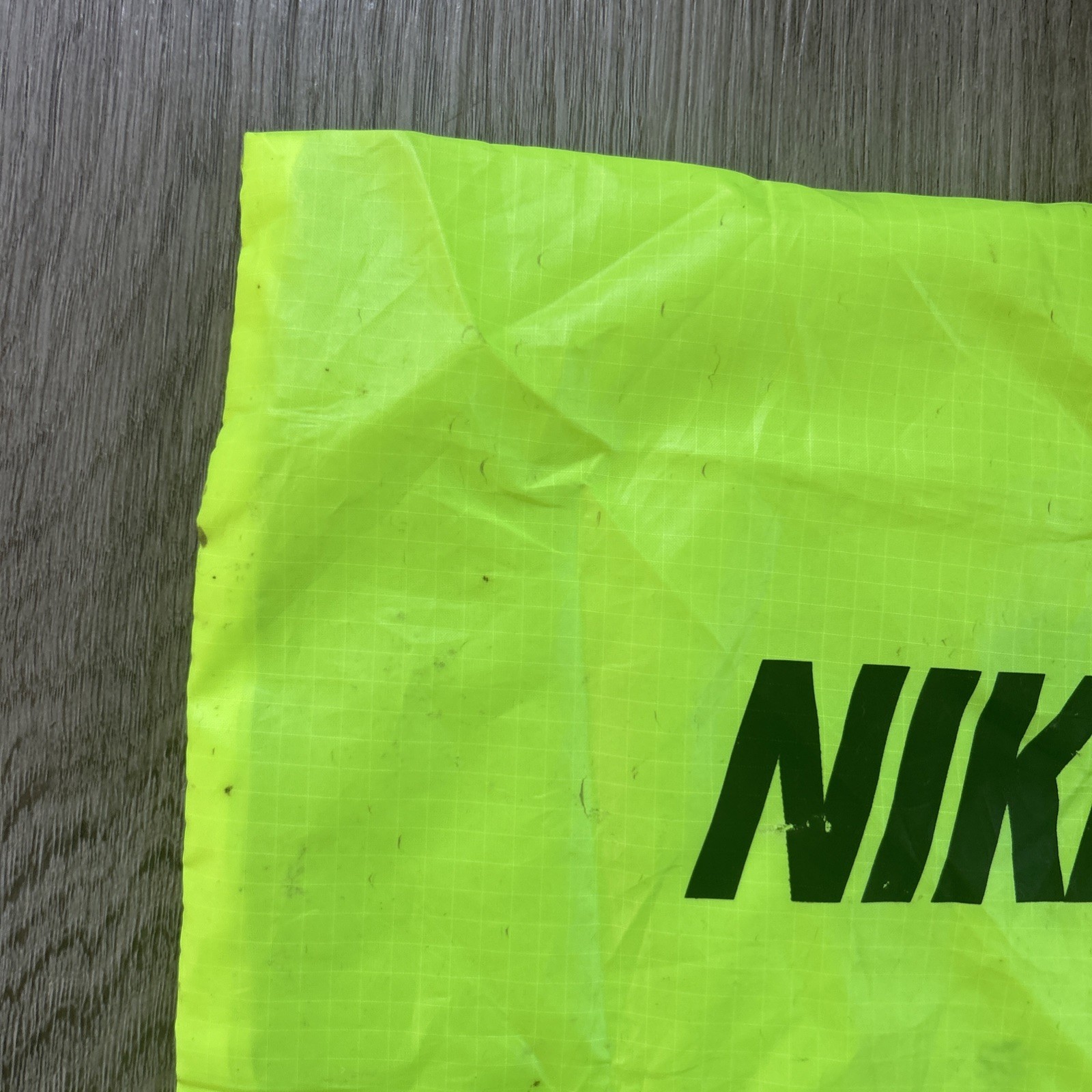 Nike Track & Field Racing Neon Yellow Gear Shoe Bag Nylon OS Swoosh Stains READ