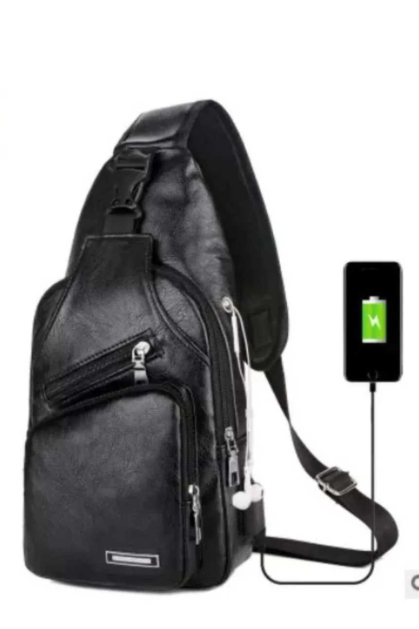 Simple and Fashionable Casual Solid Color PU Multifunctional USB Charging Zipper