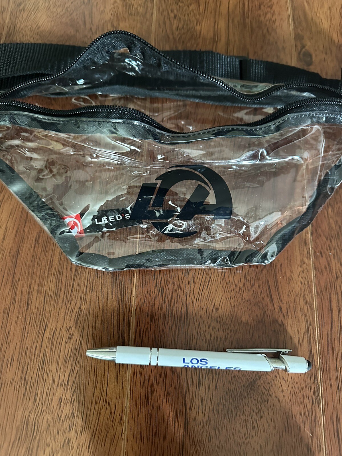 NFL Los Angeles Rams Leeds Clear Transport Belt Bag Fanny Pack With Rams Swag