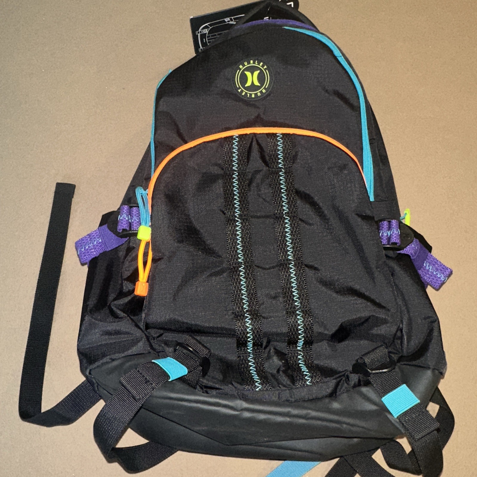 Hurley Joshua Black Multi Commuter Travel Backpack