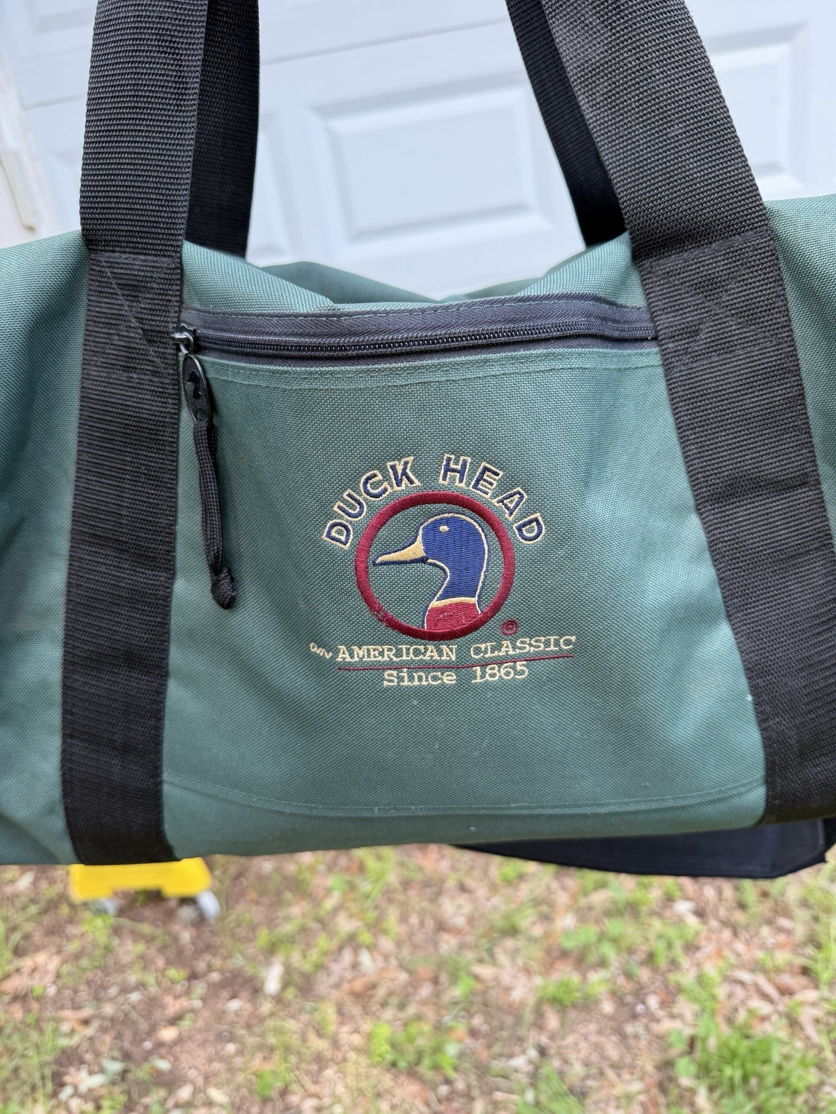 Vintage Forest Green Large Duck Head Canvas Duffle Bag