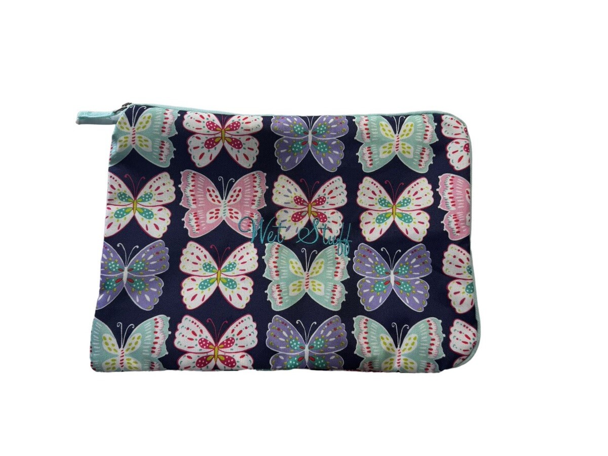 Pottery Barn Kids Mackenzie Navy Butterfly Wet Dry Bag monogram Wet Stuff