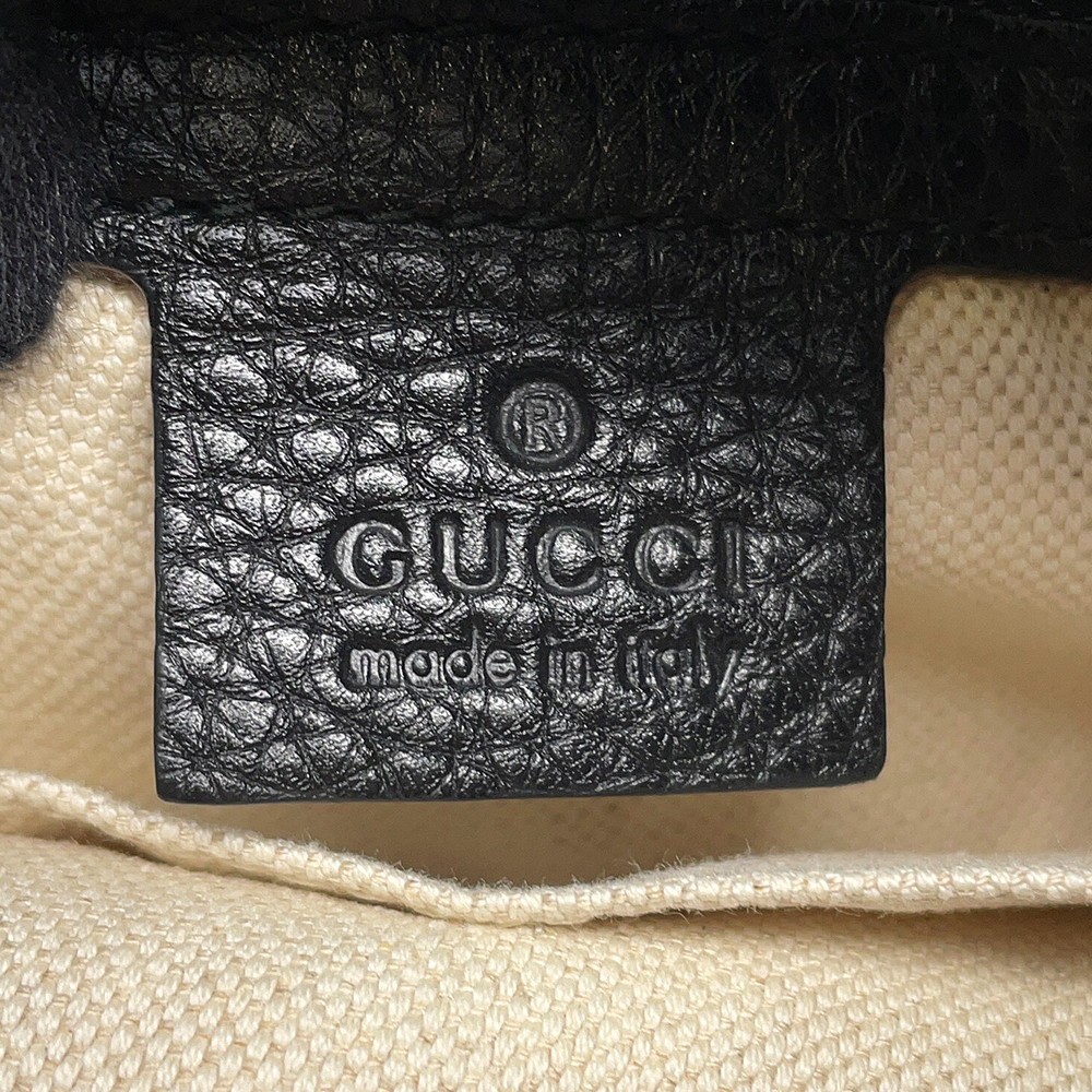 GUCCI Soho Drawstring BagBackpack Leather Black 368587 493075