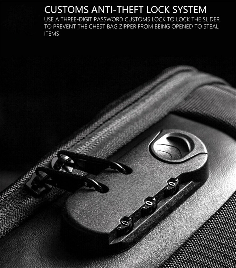 Men’s Backpack Waterproof Anti-theft Sling Bag Chest Shoulder Cross body Pouch
