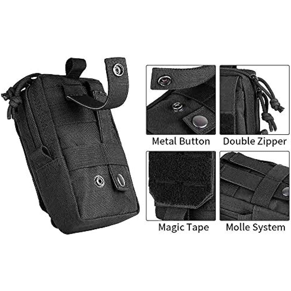 Tactical MOLLE Holster Army Mobile Phone Belt Pouch EDC Security Organizer Pack