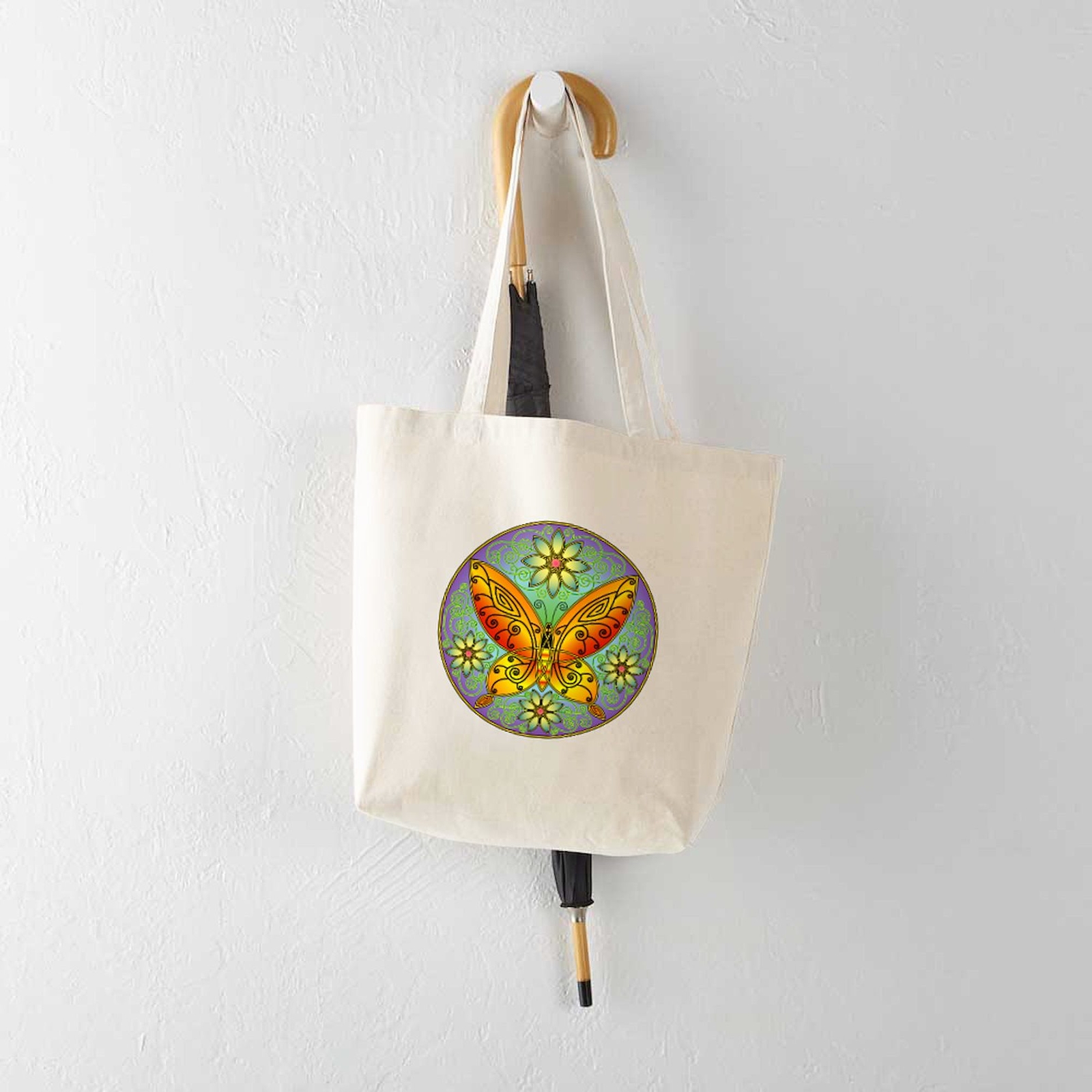 CafePress Celtic Butterfly (Orange) Tote Bag (196661925)