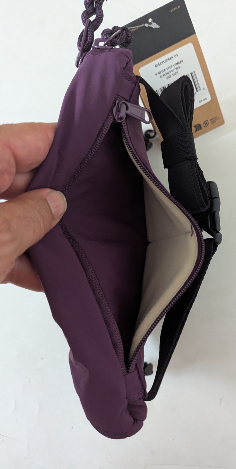 The North Face Never Stop Lumber Crossbody Gym Hiking purple bag Brand New $50