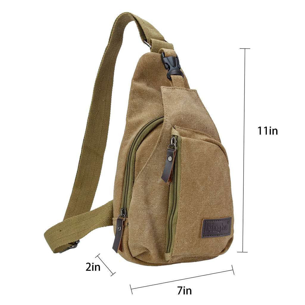 Vintage Men’s Canvas Messenger Shoulder Bag Crossbody Sling Chest Bags Satchel