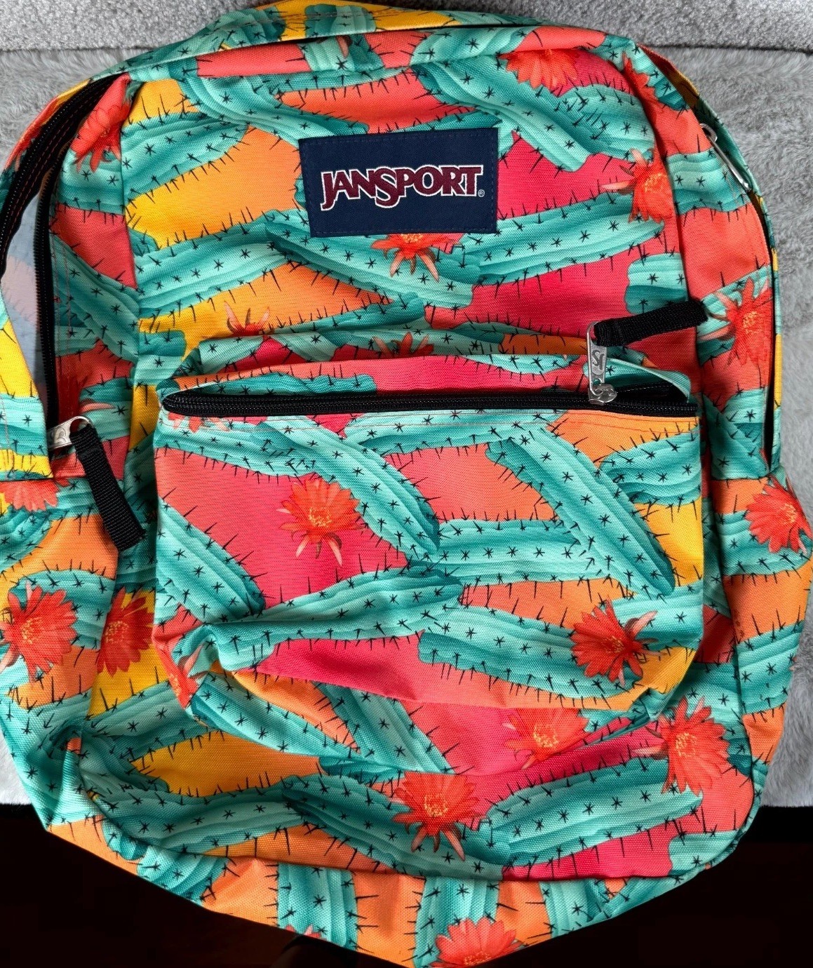JanSport SuperBreak Backpacks Unisex Multicolor Cactus Print Durable Bookbag
