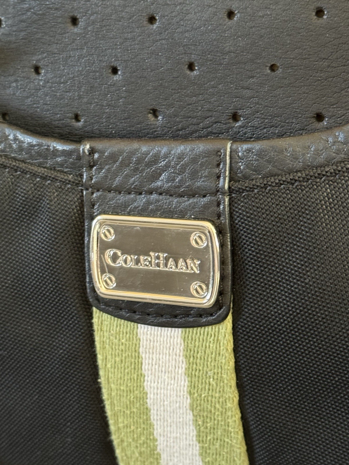 cole haan trinity Leather And Nylon Duffle Bag Vintage Dome Shaped : Clean