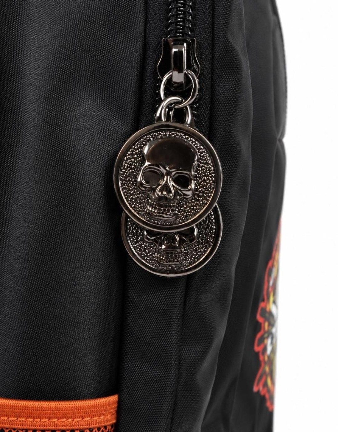 ED HARDY BLACK & ORANGE GRAPHIC ROARING TIGER EMBROIDERED LOGO BACKPACK NWT