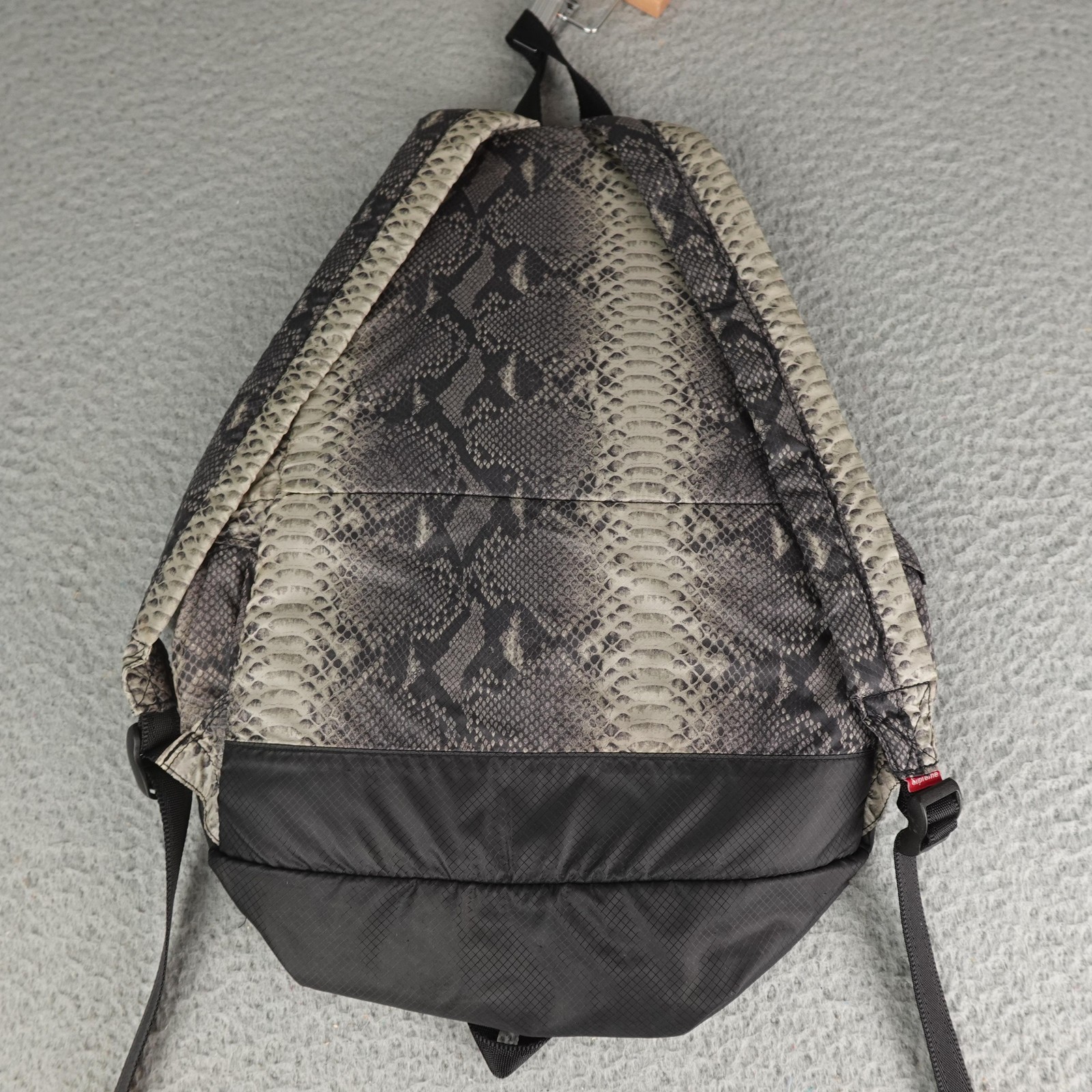 The North Face Supreme Backpack Medium Gray Snakeskin Animal Print Nylon Outdoor