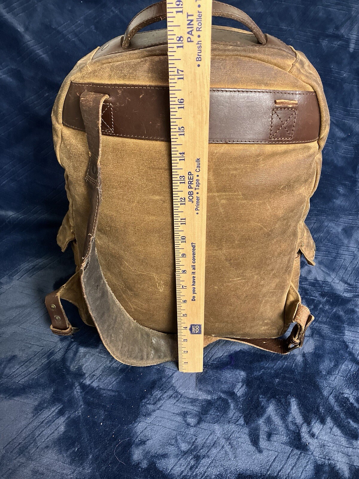 Mission Mercantile Backpack Waxed Canvas Leather Large Laptop Day Bag ISSUES