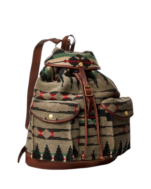 Ralph Lauren RRL Wool Leather Riley Southwestern Rucksack Backpack New $995