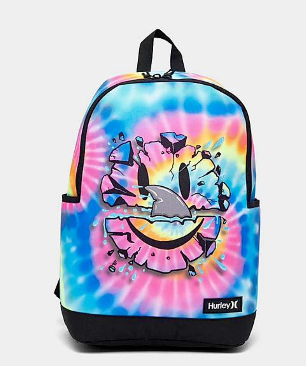 HURLEY GRAPHIC SCHOOL Backpack Book PINK BLUE VOLT Bag LAPTOP SLEEVE NEW $55