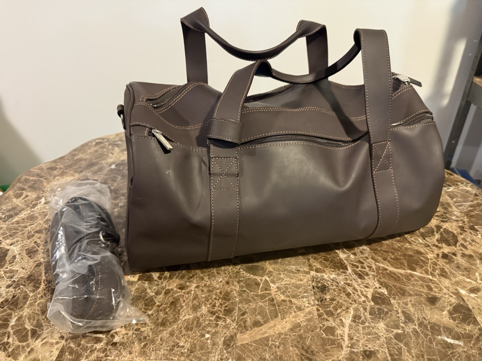 Rare Tesla Leather Weekender Bag From Referral Program – Matte Brown Leather
