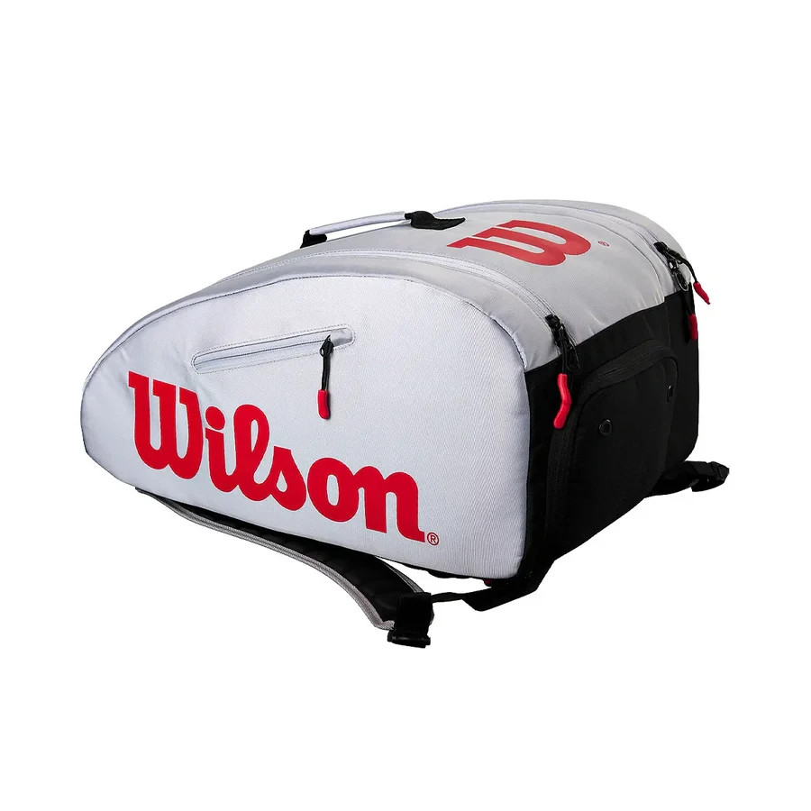 WILSON Sporting Goods $140 Pickleball Super Tour bag/backpack Gray-Red-Black