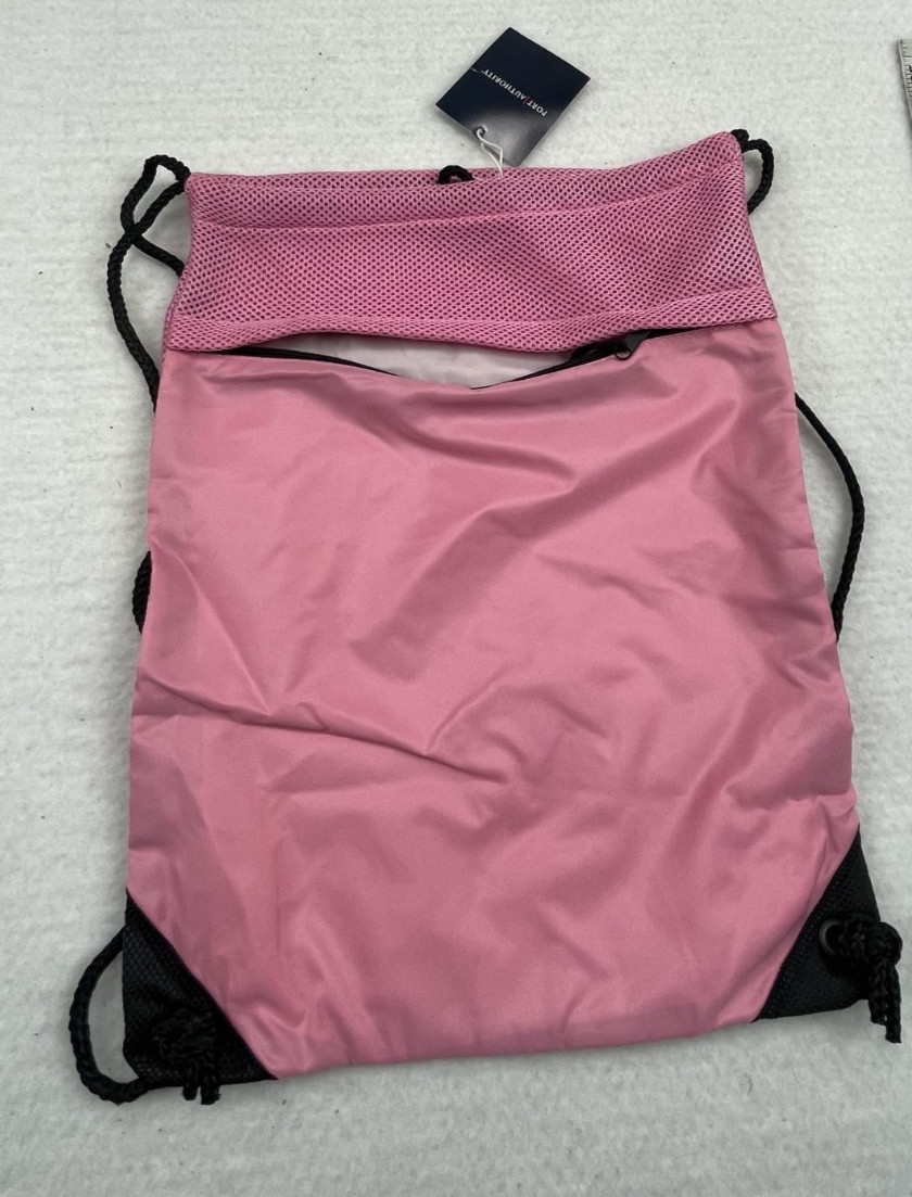 high quality Cinch pack pink comfortable thick mesh backing. sku#2