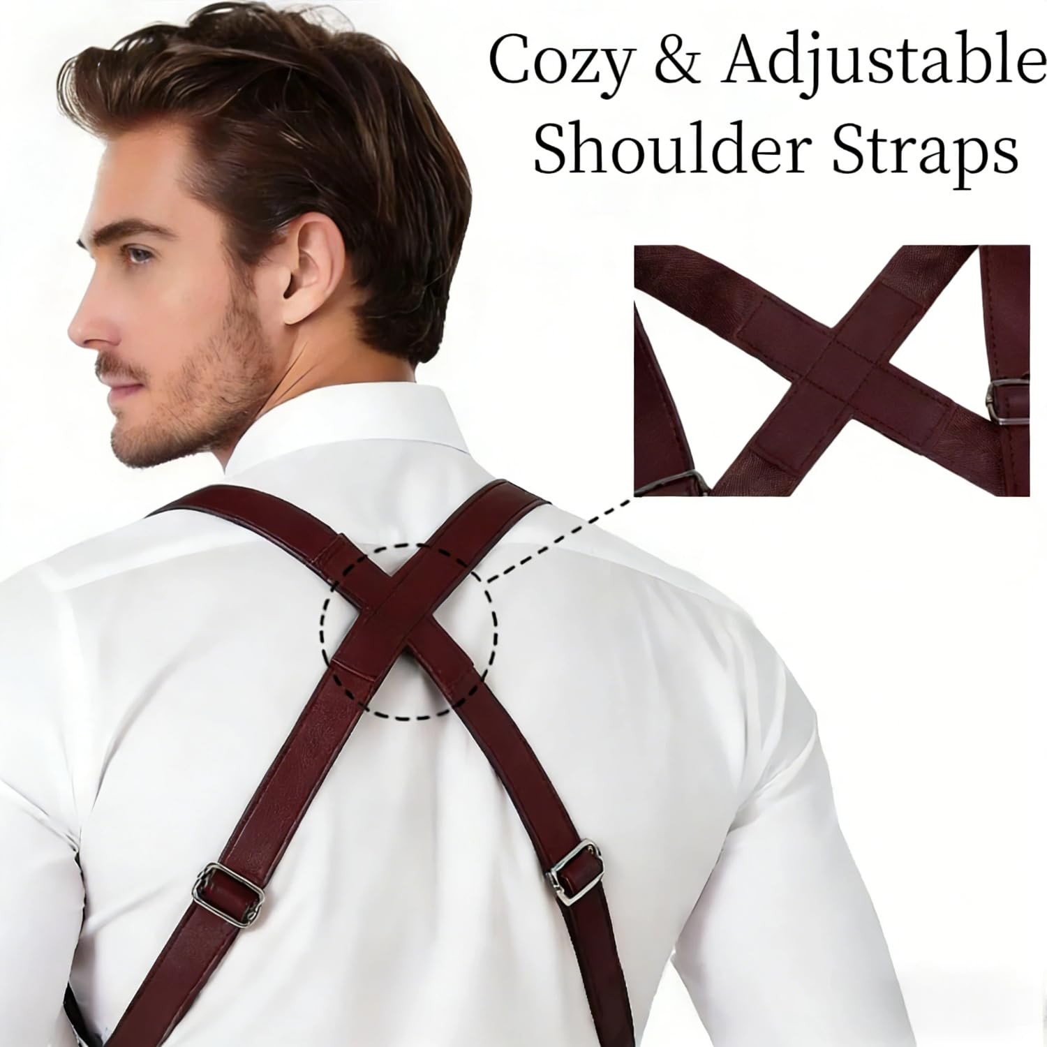 Premium Leather Shoulder Bag for Men, Double Armpit 8 inches, Brown