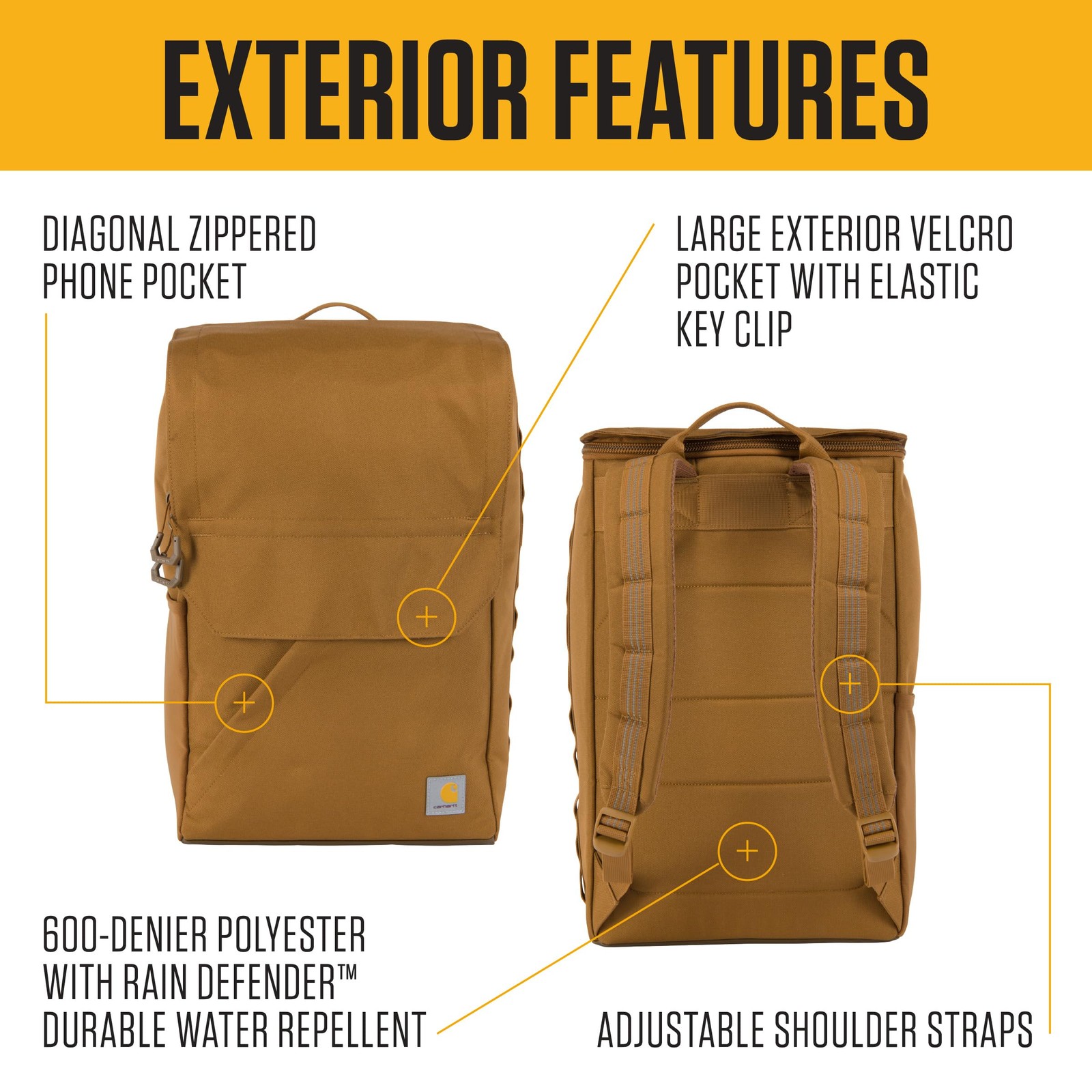 Carhartt 21L Top-Load Backpack, Durable Water Resistant Coated Canvas Base W/…