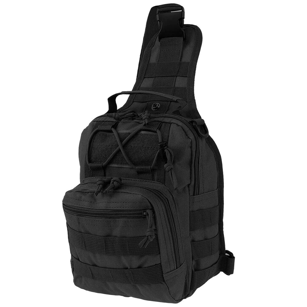Tactical MOLLE Sling Bag 1000D Nylon EDC Chest Pack 3-Way Carry Hiking 5 Colors