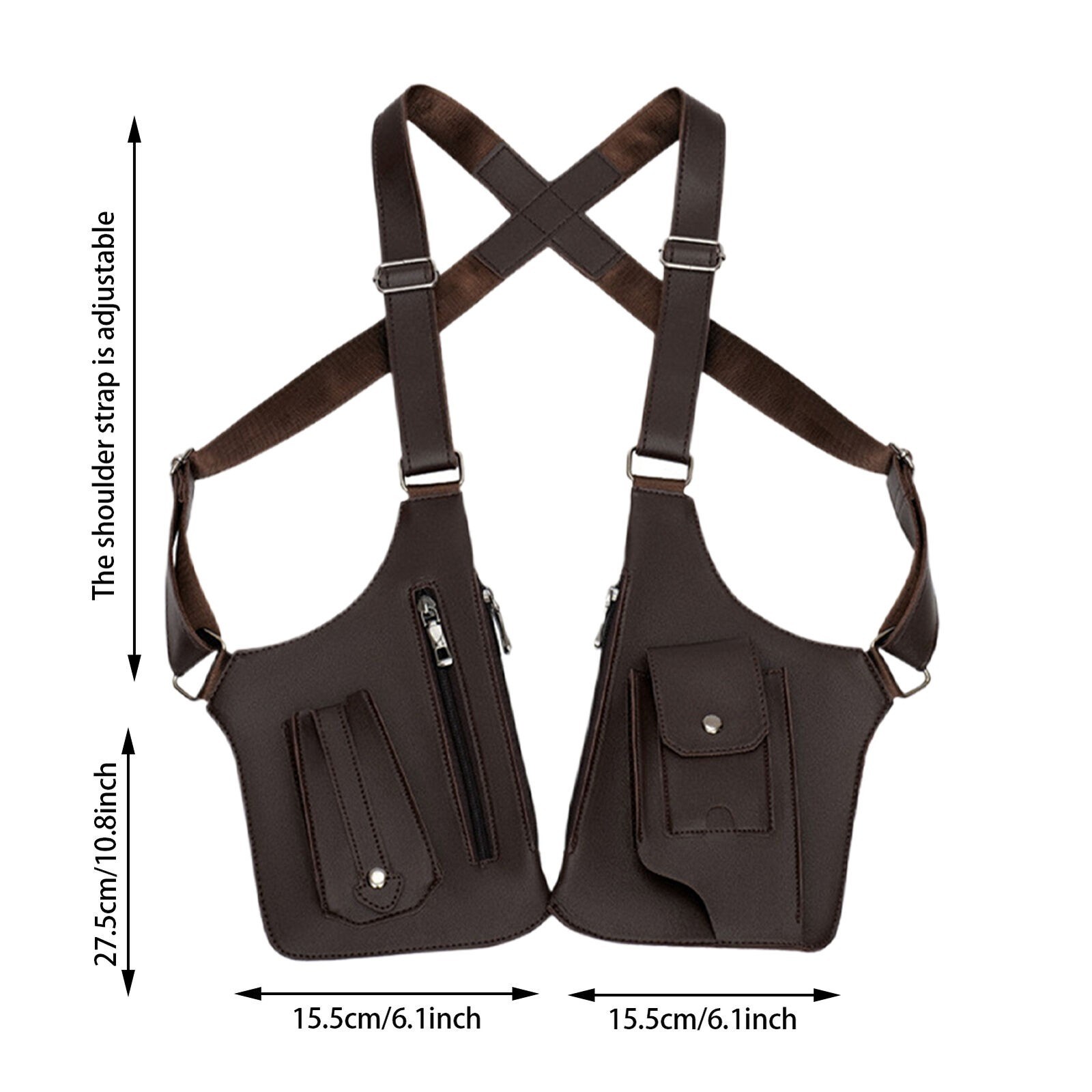 Adjustable Anti-Theft Underarm Shoulder Bag PU Leather Wallet Holster Bag