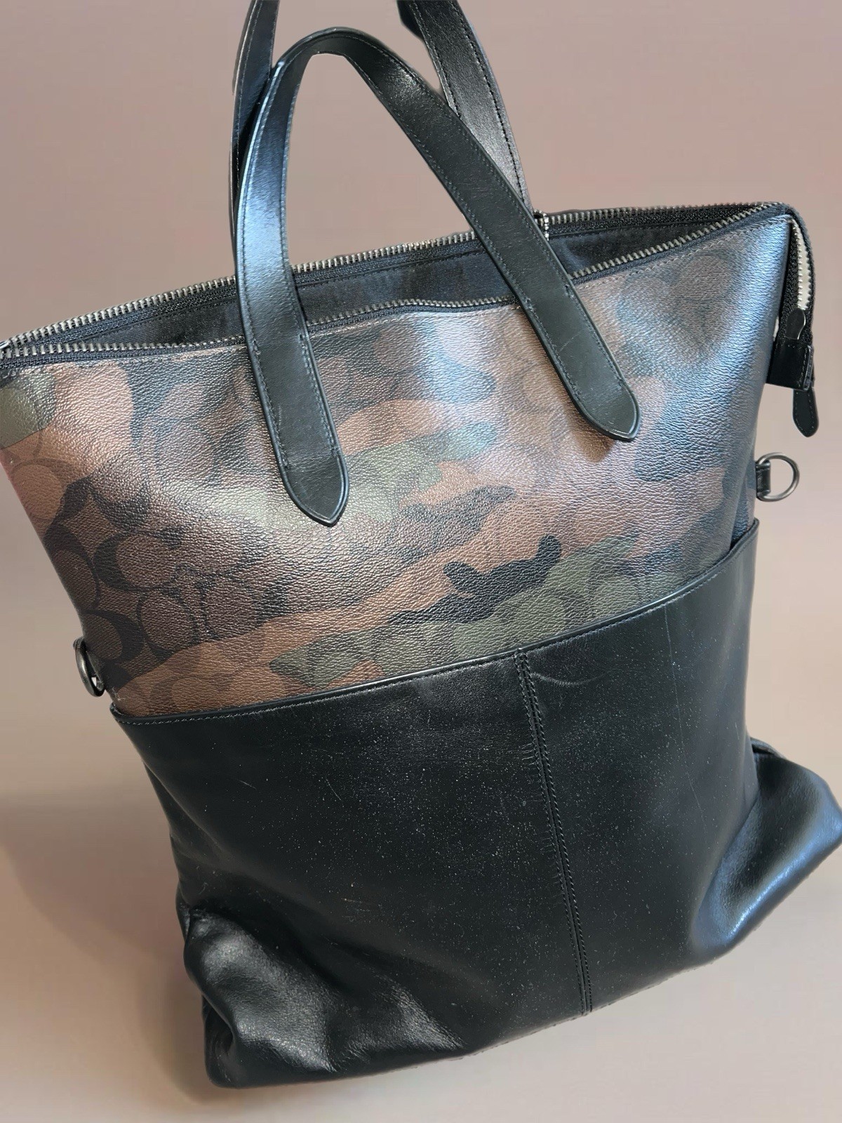 Coach Graham Tote With Camo Print
