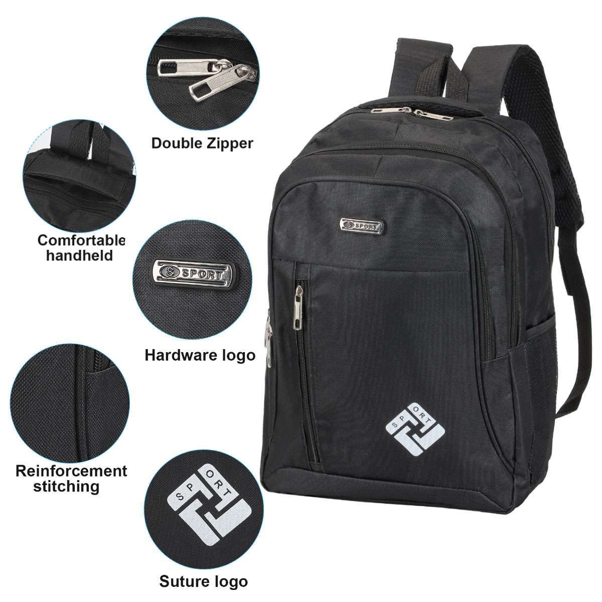 Waterproof Laptop Backpack Bookbag 17″ School Travel Bag with USB Charging Port