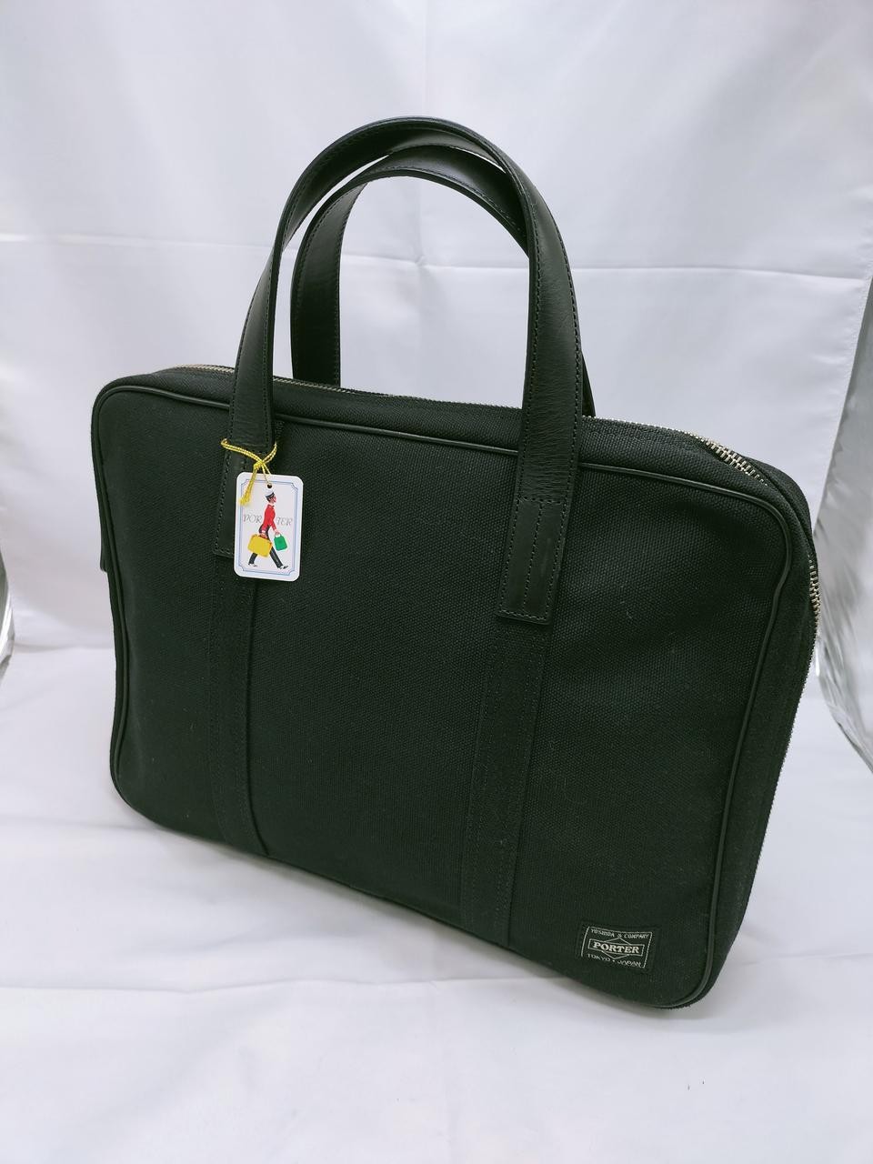 PORTER Yoshida Unite Briefcase Business Bag Canvas Green Japan Laptop Case