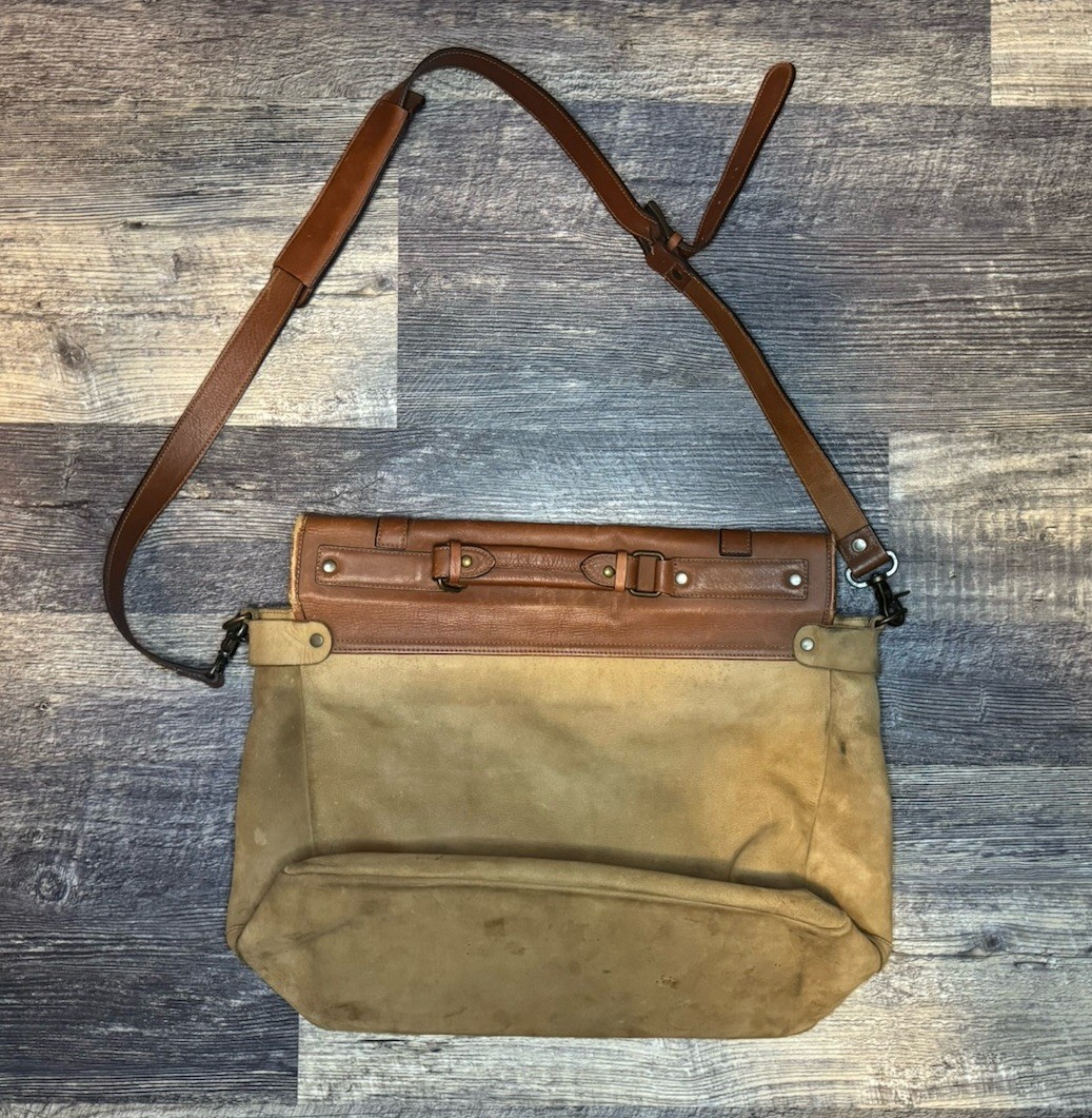 Marlboro Leather & Suede Briefcase Messenger Bag Distressed 1990 To 2000