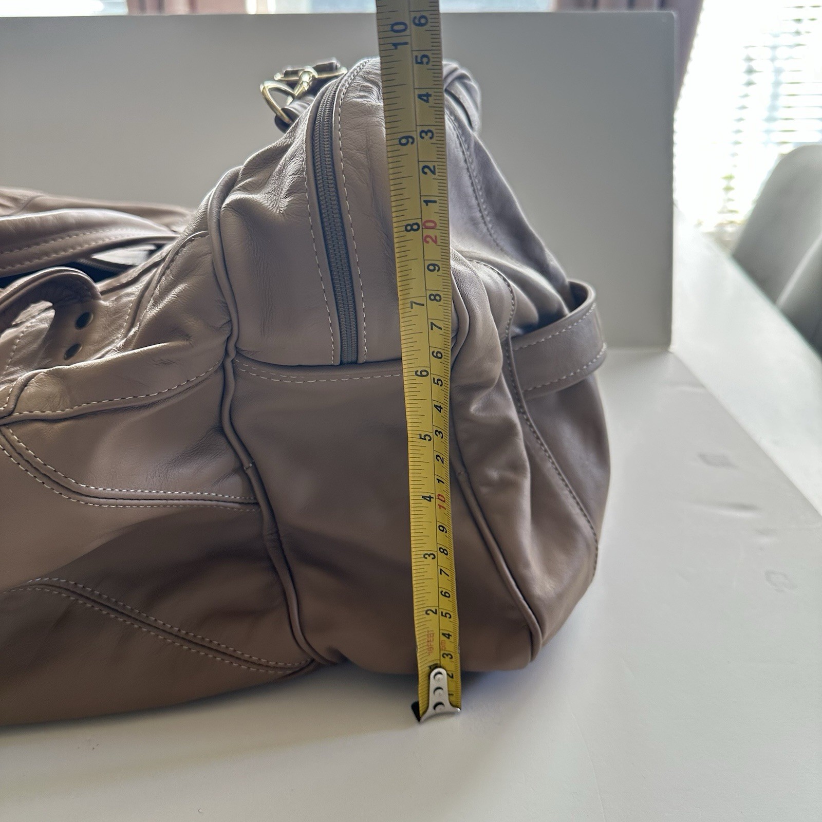 Handmade Mexico Vintage Carroll Top Grain Tan Leather Duffel Bag 22”x10”x12”