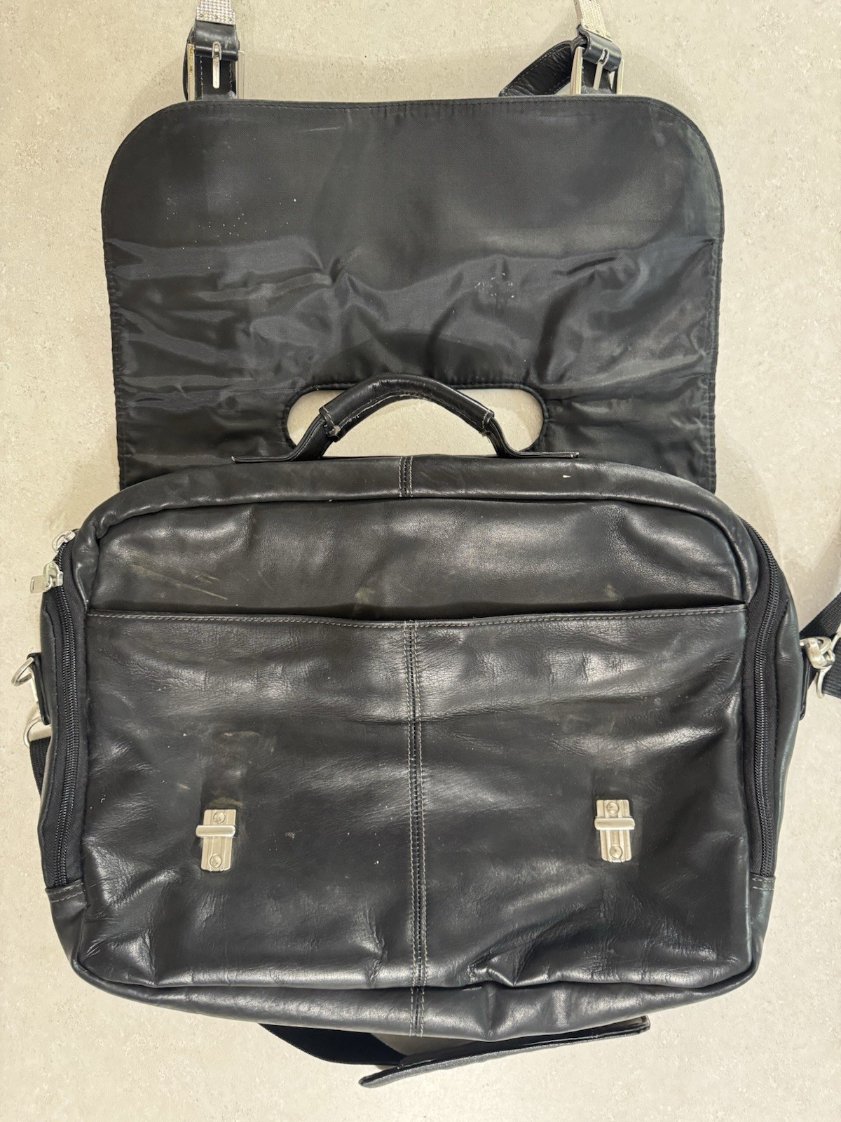 Wilson Black Leather Messenger Bag
