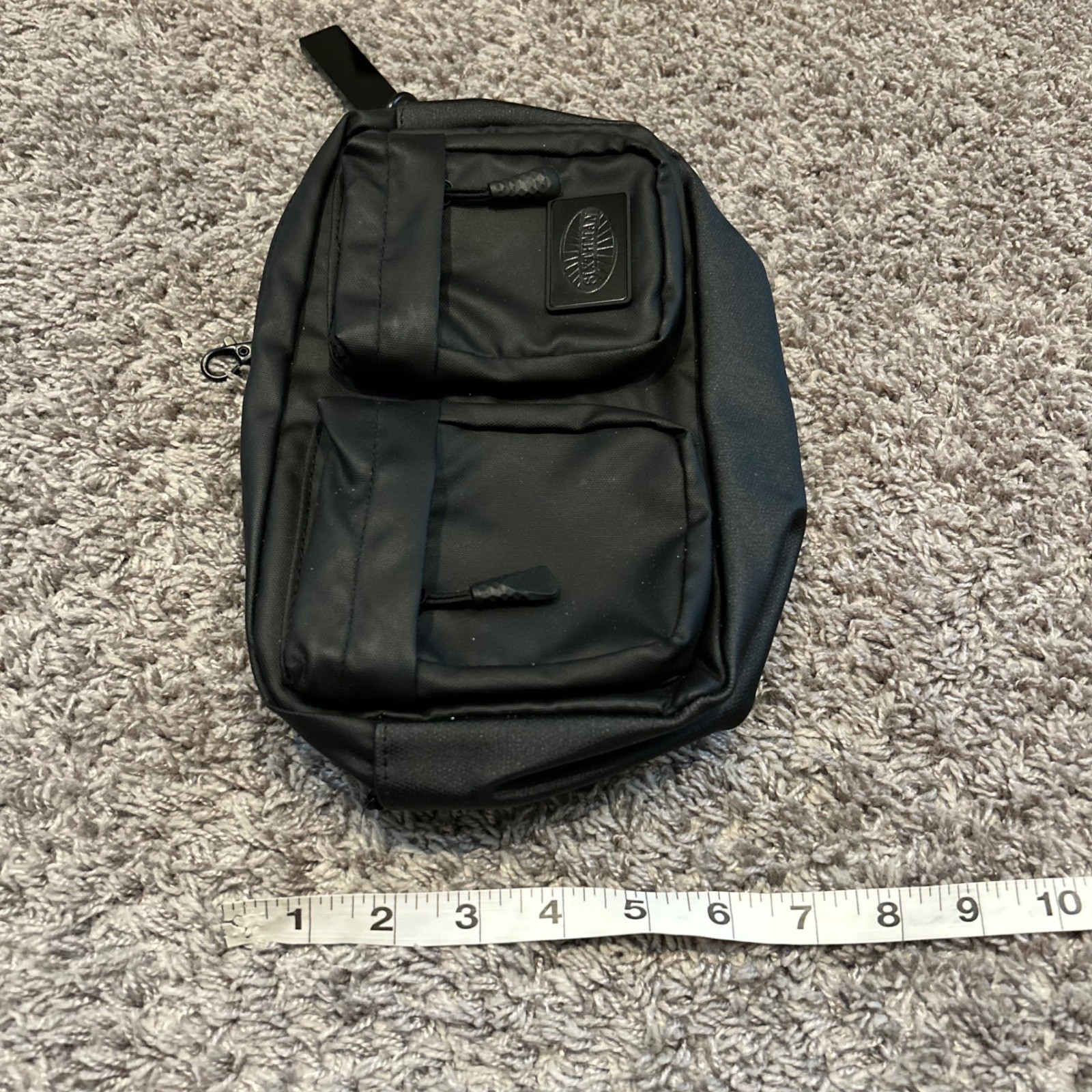 SIXTHMAN Black Crossbody Bag Messenger Bag Adjustable Strap Multiple Pockets