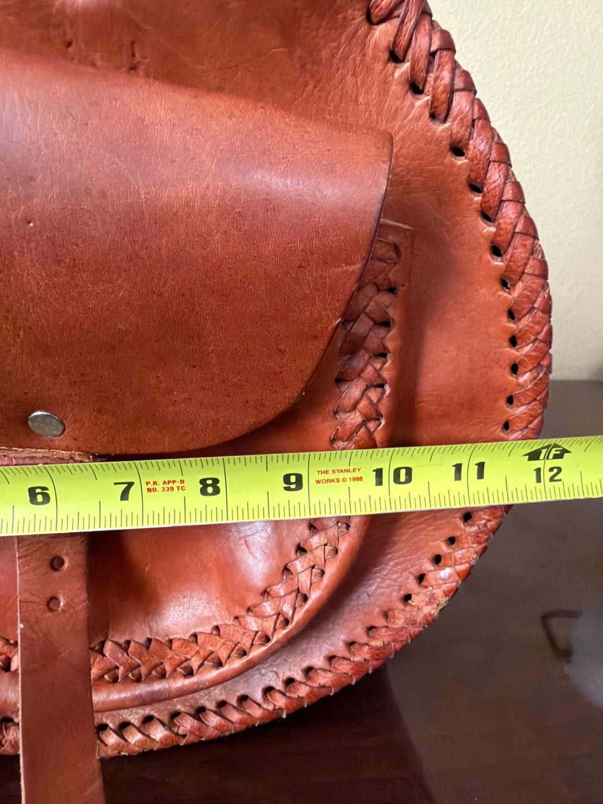 Vintage Handmade Full Grain Cognac Leather Duffel Barrel Travel Bag 20″