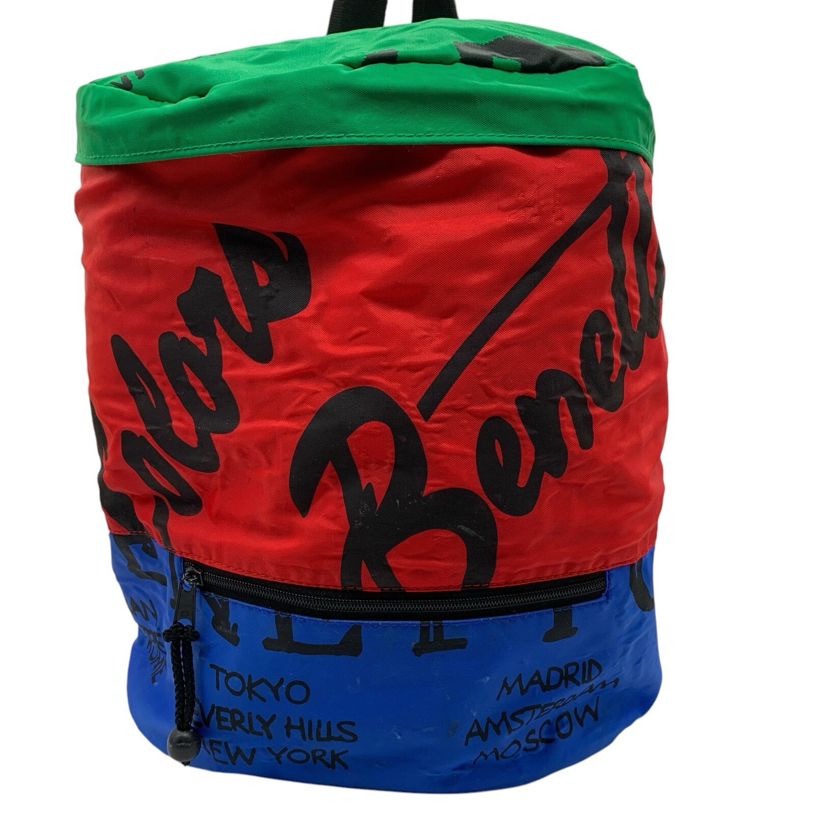 United Colors of Benetton Backpack Bag Colorful Rare Vintage School Travel