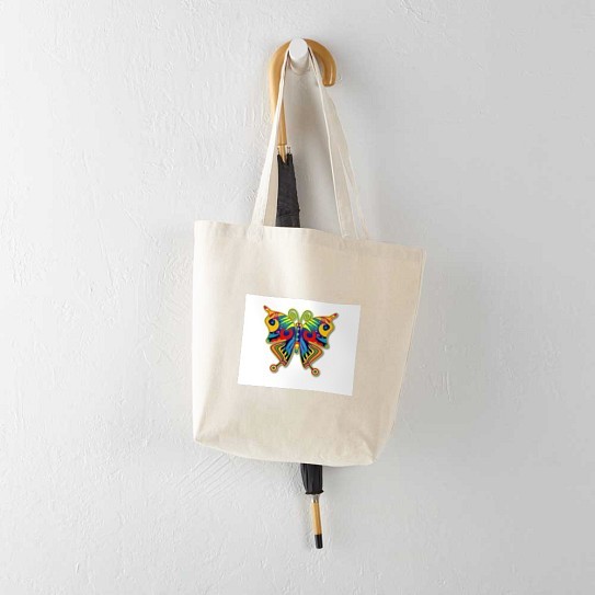 CafePress Retro Butterfly Natural Canvas Tote Bag, Cloth Shopping Bag (42506215)