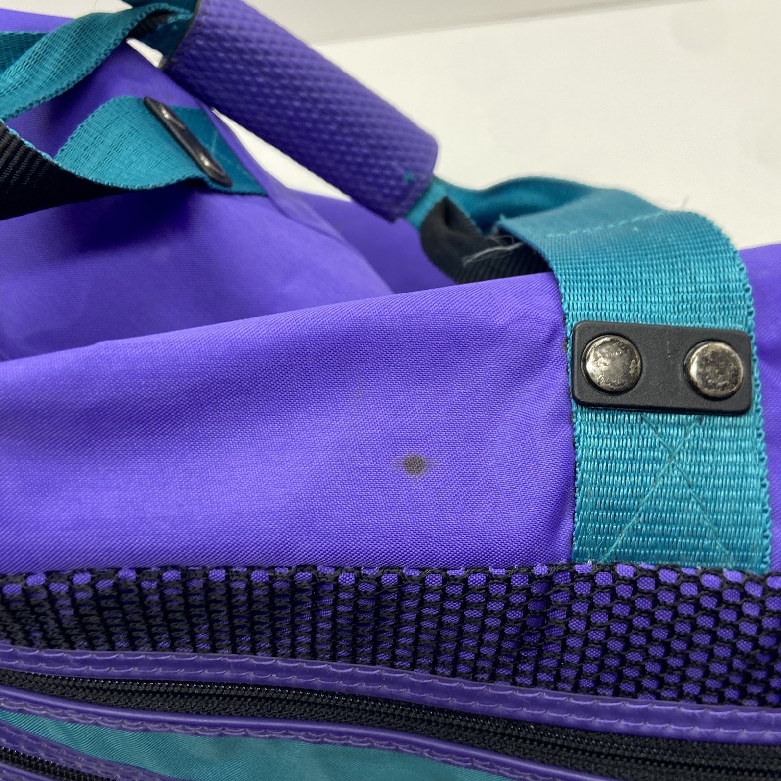 VTG 90s Sammies/Samsonite Large Oversized Duffle Bag Y2K Purple Teal Color Block